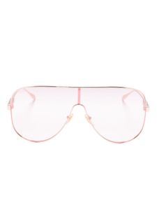 Gucci Eyewear lunettes de soleil oversize à logo gravé - Rose