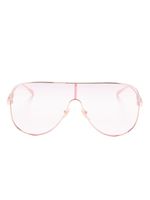 Gucci Eyewear lunettes de soleil oversize à logo gravé - Rose - thumbnail