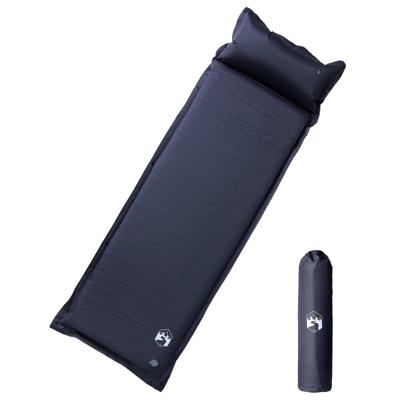 VidaXL Kampeermatras met kussen zelfopblazend 1-persoons grijs