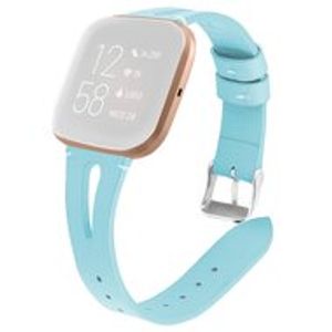 Fitbit Versa 1 / 2 & Lite bandje TPU leer - Blauw