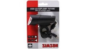 Simson Koplamp Future USB led oplaadbaar zwart