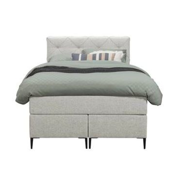 Boxspring Liv geruit - ecru - 120x200 cm - slanke poot - Leen Bakker