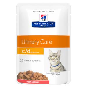 Hill's Prescription Diet C/D Multicare Urinary nat kattenvoer met zalm maaltijdzakje multipack 8 x (12 x 85 g)