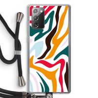 Colored Zebra: Samsung Galaxy Note 20 / Note 20 5G Transparant Hoesje met koord