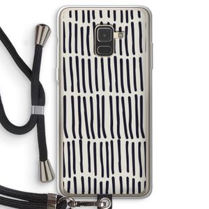 Moroccan stripes: Samsung Galaxy A8 (2018) Transparant Hoesje met koord