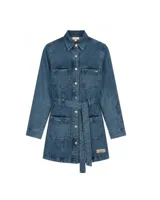 Malelions Cargo Dress Dames Denim - Maat S - Kleur: Lichtblauw | Soccerfanshop