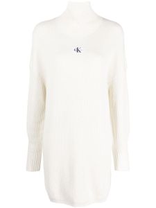 Calvin Klein Jeans robe-pull en maille nervurée - Blanc