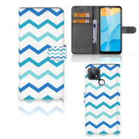 OPPO A15 Telefoon Hoesje Zigzag Blauw - thumbnail