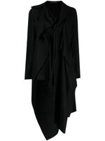 Yohji Yamamoto veste en laine à design asymétrique - Noir - thumbnail