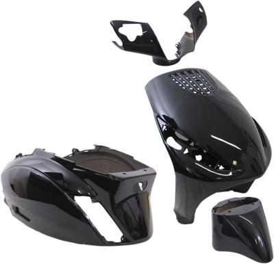 Edge Plaatset 4-delig voor piaggio zip/zip 2000 2t/4t vanaf bouwjaar 2000 - metallic zwart