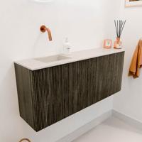 Toiletmeubel Mondiaz Joya Dlux | 101.6 cm | Meubelkleur Shadow | Faye wastafel Meli Wasbak Links | Zonder kraangat(en)