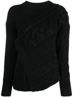 Alexander McQueen pull asymétrique en laine - Noir - thumbnail