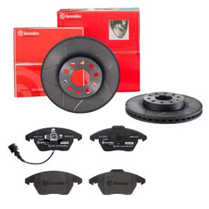 Remmenset, remschijf BREMBO, Remschijftype: Binnen geventileerd, Inbouwplaats: Vooras, u.a. für Seat, VW, Skoda, Audi