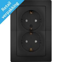 Kopp Paris mat zwart inbouw stopcontact RA dubbel - 4625320 Kopp Paris mat zwart inbouw stopcontact RA dubbel - 4625320