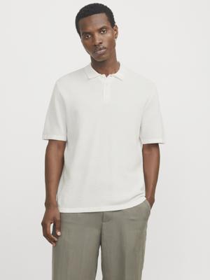 Jack - Jones Jjegeorge Knit Polo Ss Sn Poloshirts Cloud Dancer