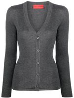 Wild Cashmere cardigan nervuré Cloe à col v - Gris