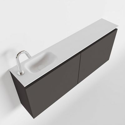 Toiletmeubel Mondiaz Ture | 120 cm | Meubelkleur Dark grey | Eden wastafel Talc Links | 1 kraangat