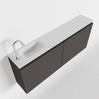Toiletmeubel Mondiaz Ture | 120 cm | Meubelkleur Dark grey | Eden wastafel Talc Links | 1 kraangat