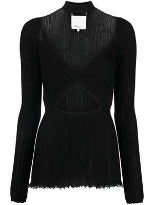 3.1 Phillip Lim haut en maille à découpes - Noir