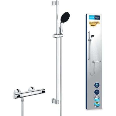 Doucheset - 1 straal - Thermostatische mengkraan - GROHE - 34805001 - Grijs