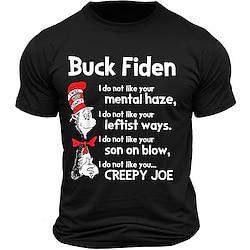 Buck fiden heren 100% katoen grafisch t-shirt sport klassiek overhemd korte mouw comfortabel t-shirt sport outdoor vakantie zomer mode designer kleding Lightinthebox