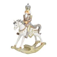 Schommelpaard met notenkraker van poly, wit, beige (B/H/D) 14x19x5cm