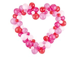 Ballon Decoratie Set Met Hart Frame Roze/Rood