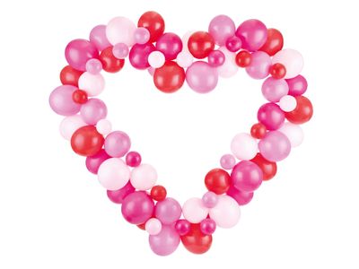 Ballon Decoratie Set Met Hart Frame Roze/Rood