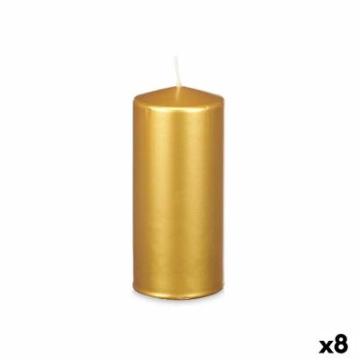 Kaars Gouden 9 x 20 x 9 cm (8 Stuks)