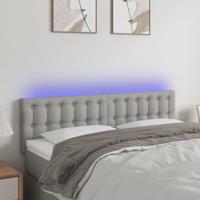 Hoofdbord LED 144x5x78/88 cm stof lichtgrijs
