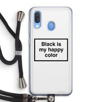Black is my happy color: Samsung Galaxy A40 Transparant Hoesje met koord