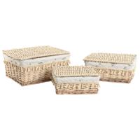 Wasmand Home ESPRIT Natuurlijk vlechtwerk Shabby Chic 42 x 33 x 20 cm 3 Onderdelen