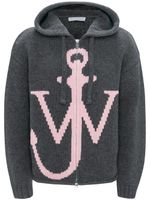 JW Anderson cardigan à logo en intarsia - Gris