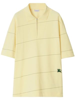 Burberry polo en coton à logo brodé - Jaune
