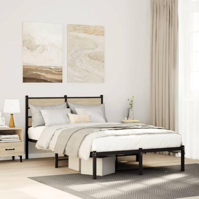 Bedframe zonder matras metaal sonoma eikenkleurig 120x200 cm