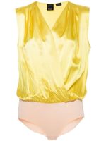 PINKO body à haut en satin - Jaune