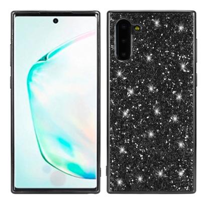 Plating glittery poeder schokbestendig TPU Case voor Galaxy Note 10 (zwart)
