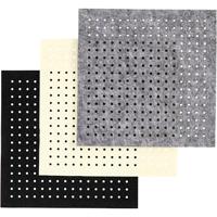Creativ Company Hobbyvilt met gaten, afm 20x20 cm, dikte 3 mm, zwart, grijs, off-white, 3x4 vel/ 1 doos