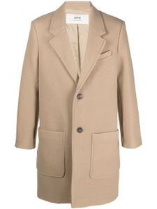 AMI Paris manteau en laine vierge à simple boutonnage - Tons neutres