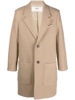 AMI Paris manteau en laine vierge à simple boutonnage - Tons neutres