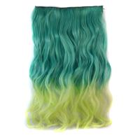 Eendelige naadloze Hair Extension stuk kleur verloop grote golf lang Curling Clip Type haarstukje