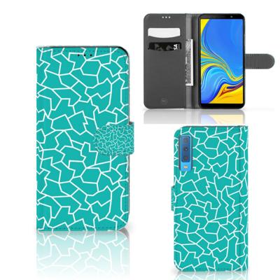 Samsung Galaxy A7 (2018) Hoesje Cracks Blue | Portemonnee hoesje
