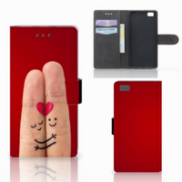 Huawei Ascend P8 Lite Wallet Case met Pasjes Liefde - Origineel Romantisch Cadeau