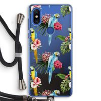 Kleurrijke papegaaien: Xiaomi Mi Mix 3 Transparant Hoesje met koord