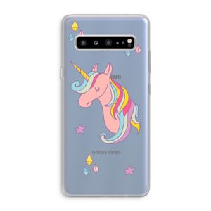 Roze eenhoorn: Samsung Galaxy S10 5G Transparant Hoesje
