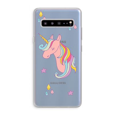 Roze eenhoorn: Samsung Galaxy S10 5G Transparant Hoesje