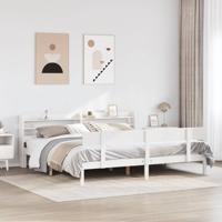 Bedframe zonder matras massief grenenhout wit 180x200 cm