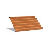 Cortenstaal trap 250cm. breed Cortenstaal trap 250cm. breed