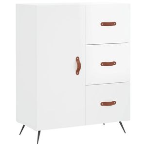 The Living Store Dressoir Classic - Hoogglans wit - 69.5 x 34 x 90 cm