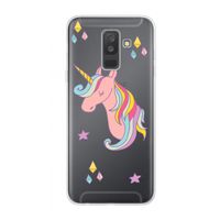 Roze eenhoorn: Samsung Galaxy A6 Plus (2018) Transparant Hoesje